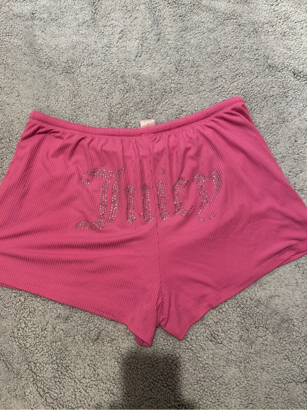 Juicy Couture Hot Pink Crystal Logo Lounge Shorts